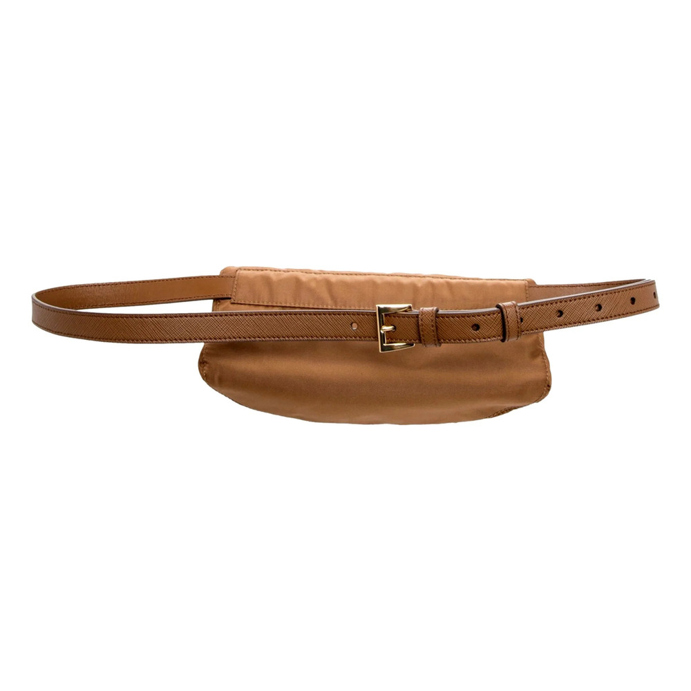 Prada Brown Re-Nylon Saffiano Leather Belt